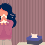 泣いている女性のイラスト