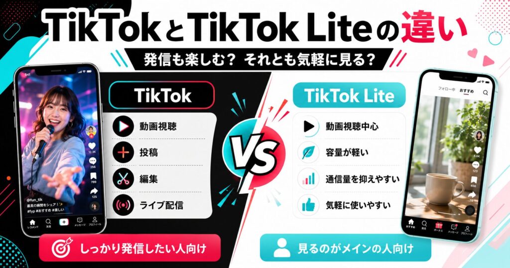 TikTokとTikTokライトの違い